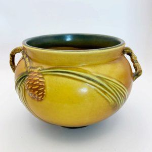 Yellow Pinecone Ceramic Planter - Decorative Home Art